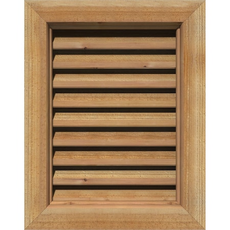 Vertical Gable Vent Functional, Western Red Cedar Gable Vent W/ Brick Mould Face Frame, 14W X 34H